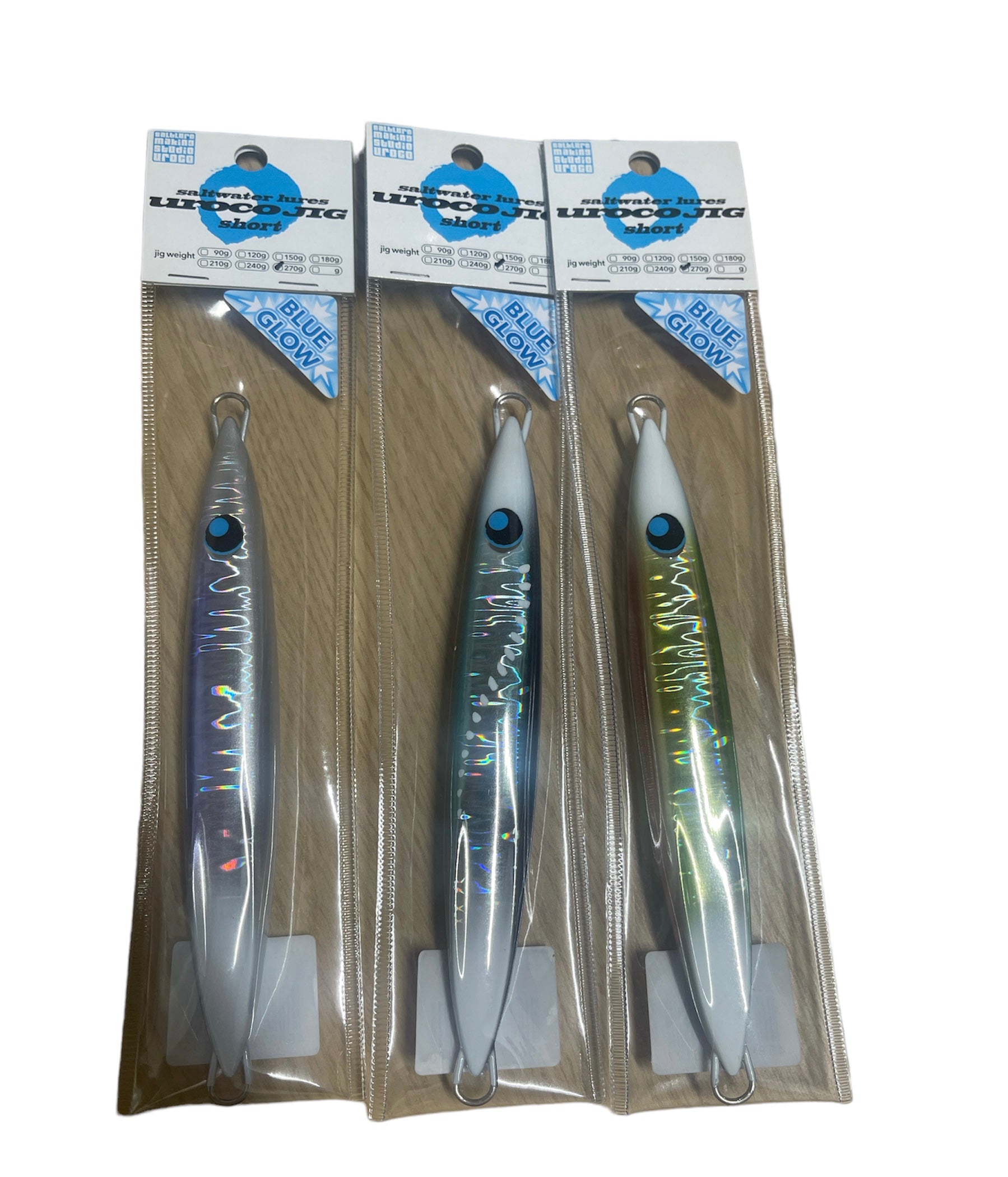 UROCO JIG SHORT SALTWATER LURES BLUE GLOW 270g/300g