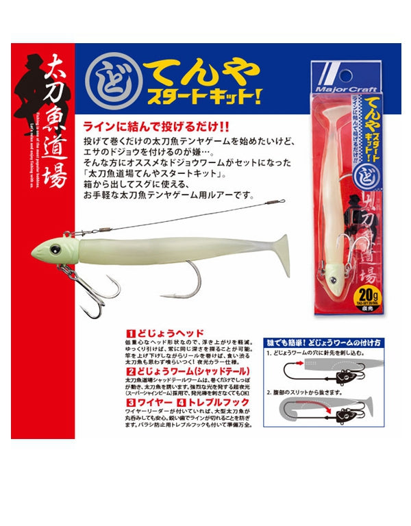 MAJOR CRAFT SOFT LURE JIG HEAD WORM SET FOR HAIRTAIL FISHING