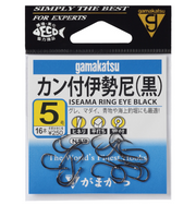 GAMAKATSU ISEAMA RING EYE HOOKS (BLACK)
