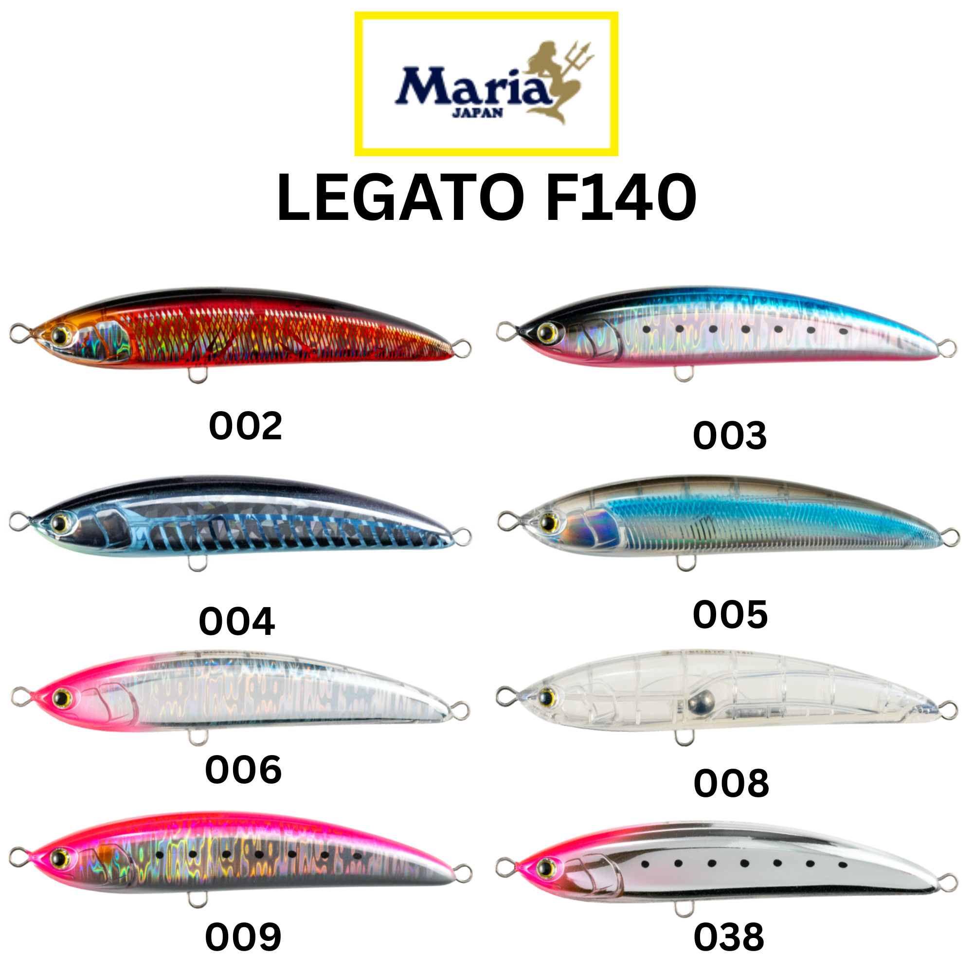 (JDM) MARIA LEGATO F140 Stickbaits
