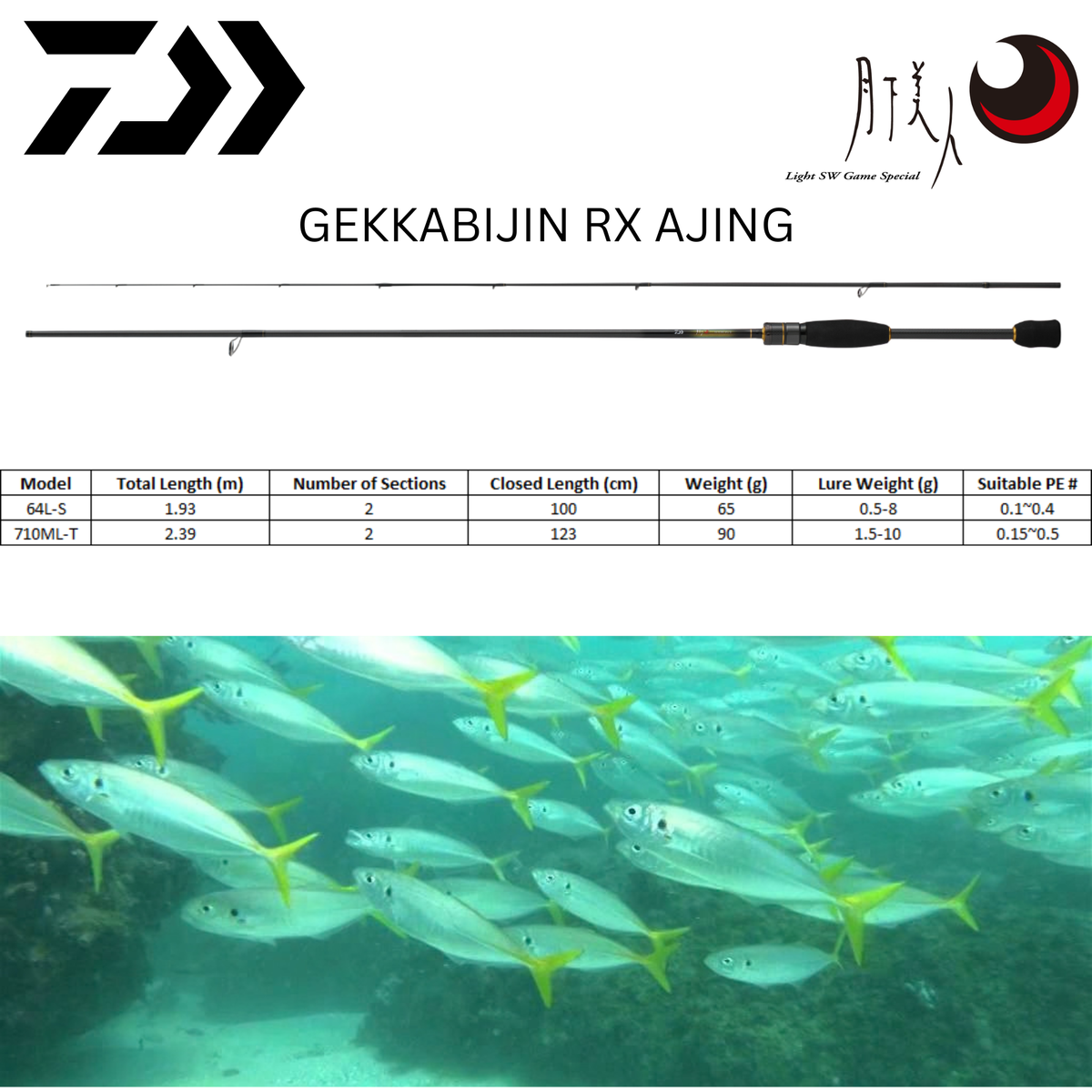 (JDM) DAIWA GEKKABIJIN RX AJING Rods - September 2026 New Releases