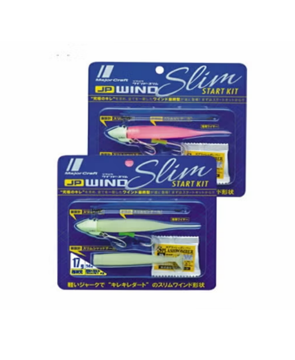 MAJOR CRAFT JIGPARA JIG HEAD AND WORMS WIND SLIM HAIRTAIL START KIT