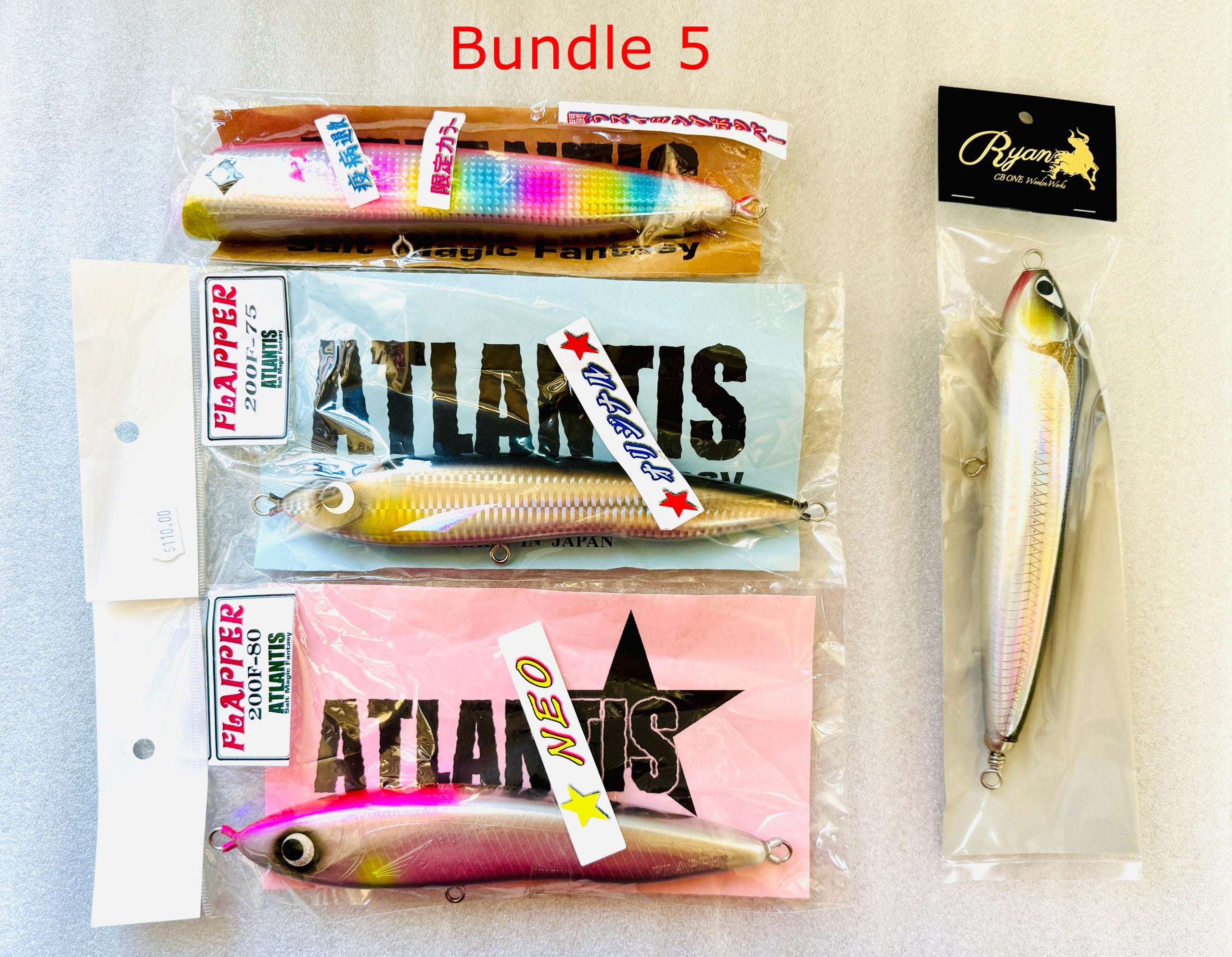 Topwater Kingfish Lures bundle - Buy 3 Atlantis and get 1 CB One for FREE