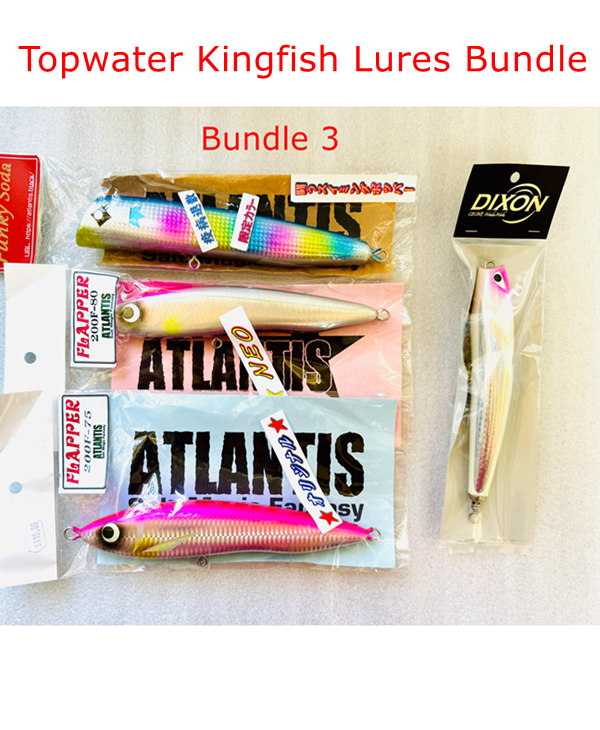 Topwater Kingfish Lures bundle - Buy 3 Atlantis and get 1 CB One for FREE