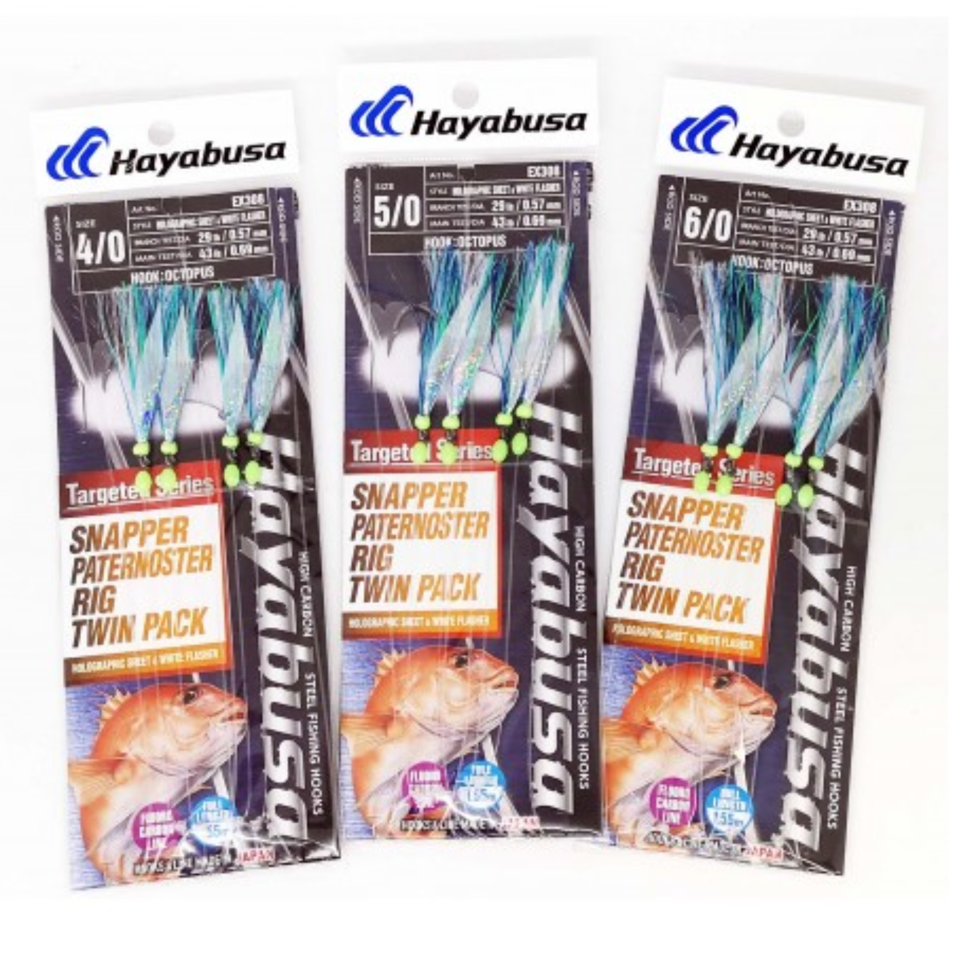 Paternoster Snapper Rig-Blue/White Flasher EX308 Twin Pack